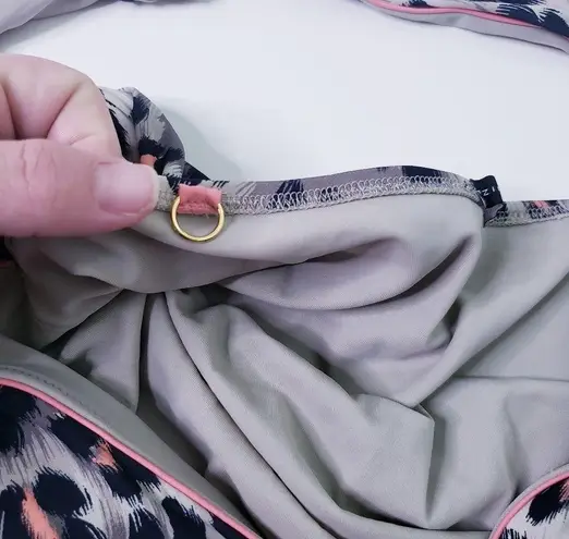 Zingara Cheetah Print Halter One Piece Swimsuit Black Size M