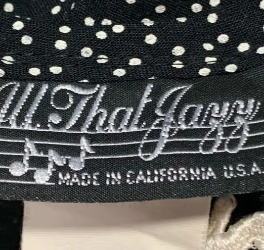 Vintage 80s Black White Polka Dot Long Sleeve Maxi Dress Lace Detail Collar Black