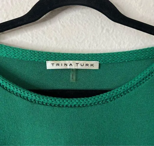 Trina Turk  Cold Shoulder Short Sleeve Sweater in Green Size Small