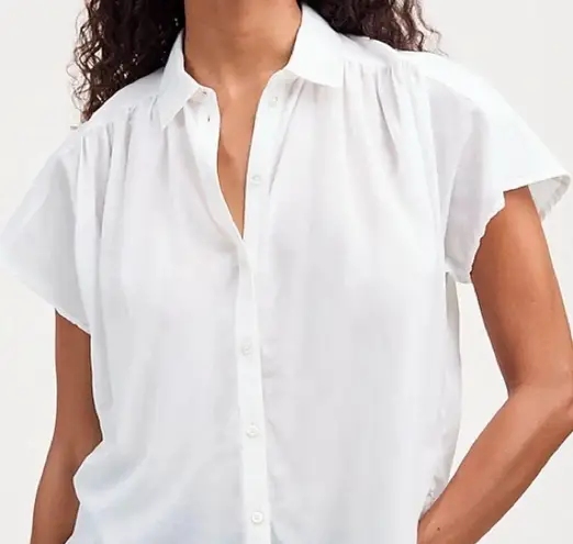 Madewell  Cap-Sleeve A-Line Top -Eyelet White Business Casual XS Basic Neutral