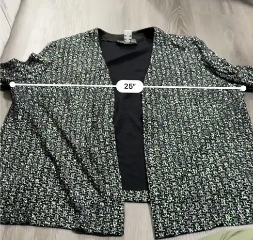 Alex Evenings Black & Silver Glitter Sleeveless Dress & Matching Cardigan Sz 22W