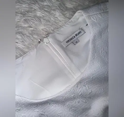 Veronica Beard NWOT $548 Channing Jacquard Sheath Dress White Sz 14