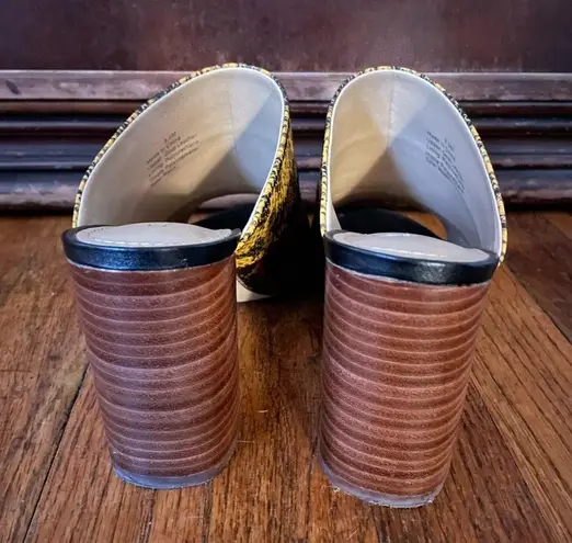 Gibson Latimer & Latimer Boho Snake Print Tri-Color Leather Mule - Size 9.5