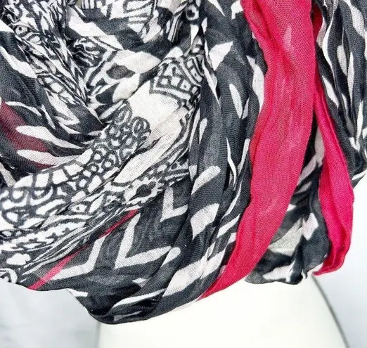 Big Buddha NWT  Red Black Tan Semi-Sheer Infinity Scarf New