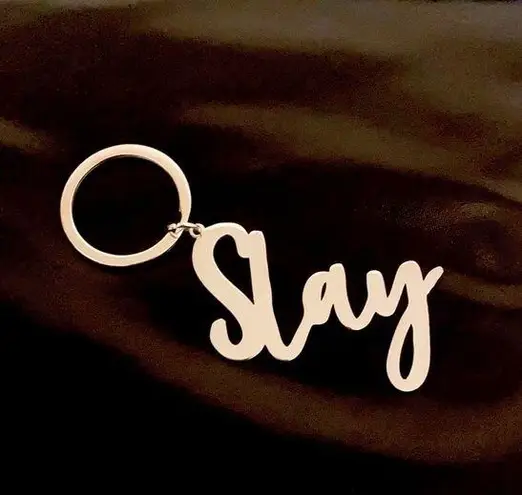 NEW SILVER Handmade Custom Keychain New in Package SLAY