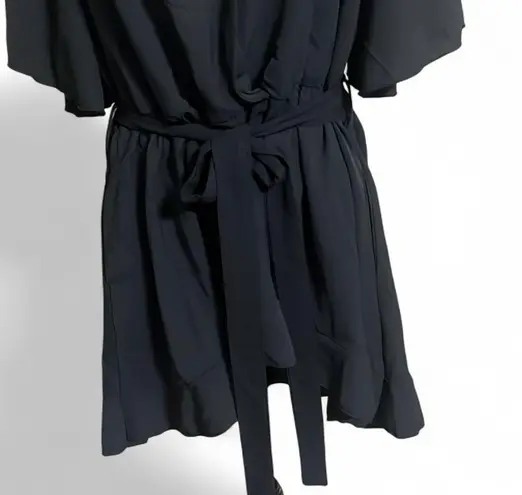 Bloomchic Dress Sz18/20 Butterfly Sleeves High/Low Ruffle Hems Wrap Front Belted