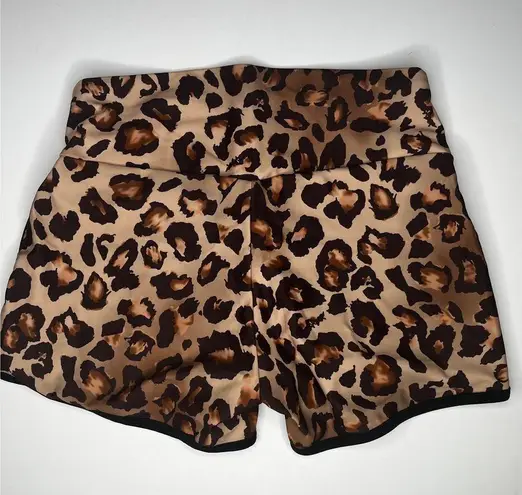 Two Piece Boy Short Animal Print Brown Swimsuit New S