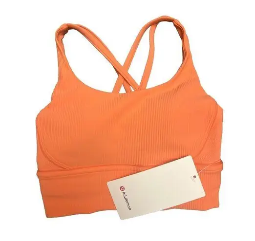 Lululemon  Energy Longline Bra *Ribbed CRLK Coral Kiss Size 4 New w/tag