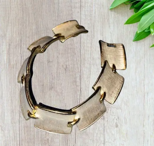 Gold Plated Flat Rectangular Link Bracelet Gold