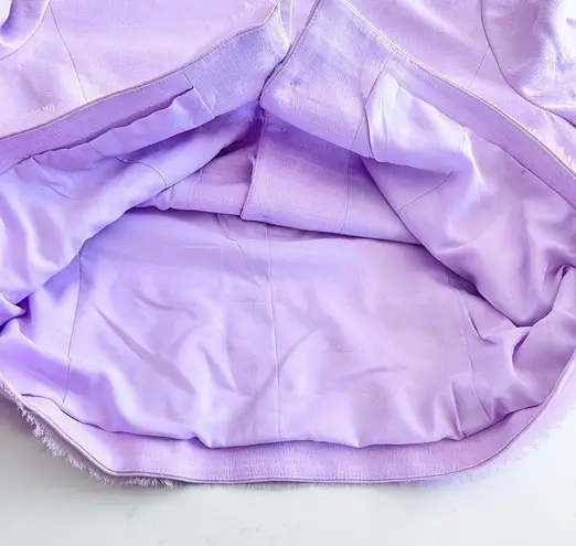 Worth Pastel Lavender Crepe Tulle Trim Jacket Blazer size 12