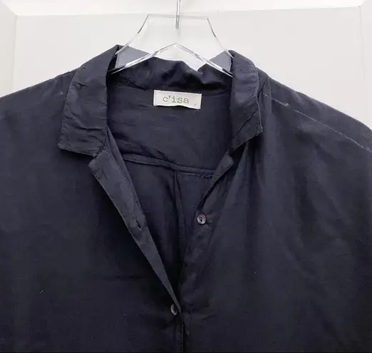 C’isa Tie Dye Black Button Down Tunic Dress