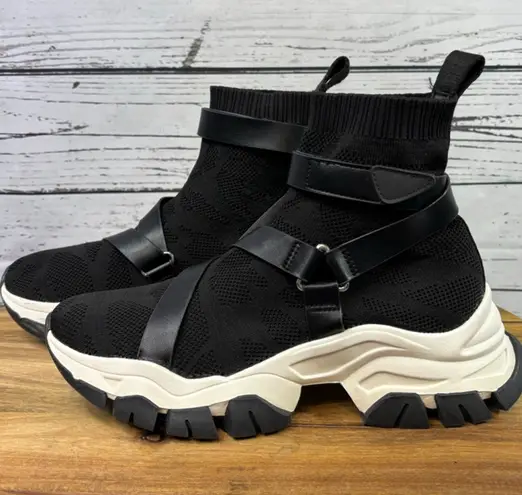 Women's JLO Black & White Sock Chunky Sneakers Size 9