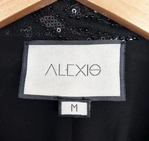 Alexis Firdas Black Sequin Embroidered Tulle Blazer Sz M