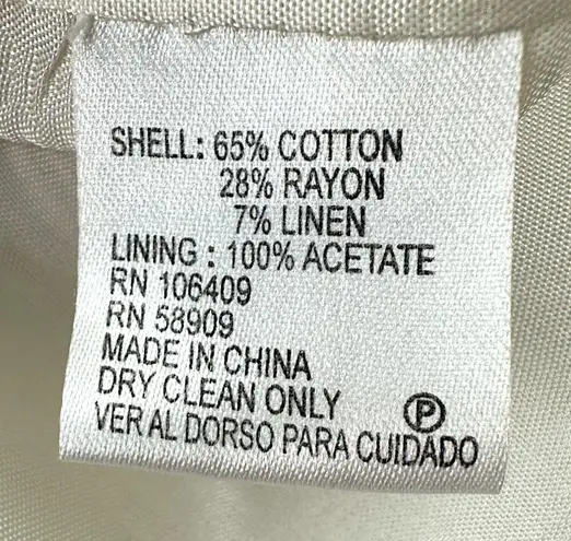 Gianni Bini  | 12 | Cotton Linen Blend Cap Sleeve Knee-Length Structured Dress