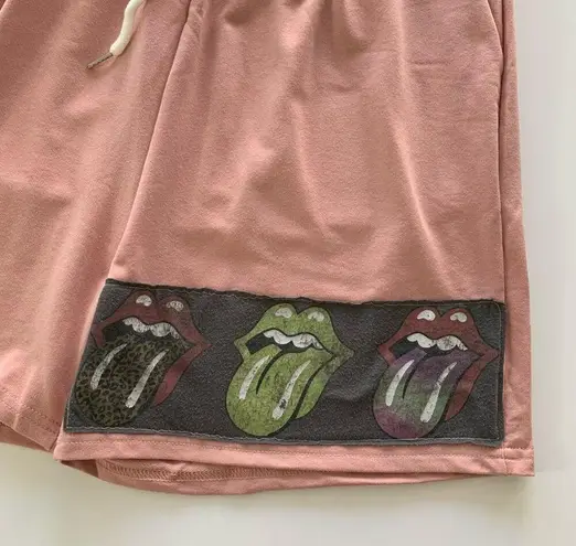 Via Penny Lane Reworked Apparel | The Rolling Stones Pink Graphic Shorts Large
