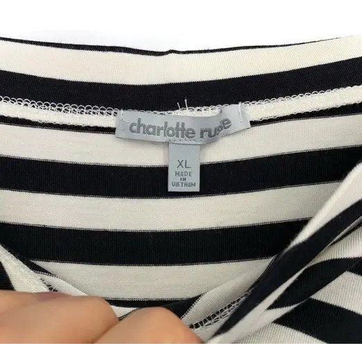 Charlotte Russe  Striped Maxi Skirt Black White XL