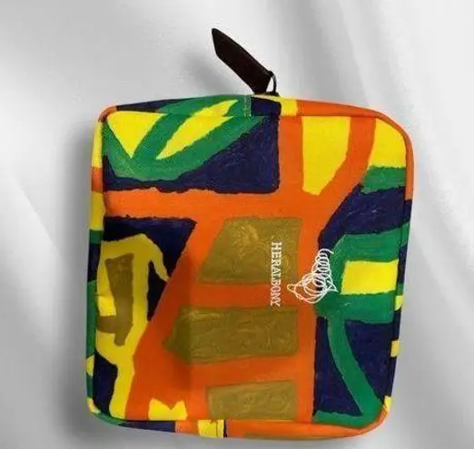 HERALBONY Vibrant Abstract Design Pouch, Cosmetic Bag Orange