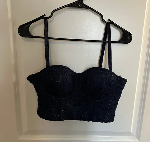 by the way. Navy Sequin Bustier