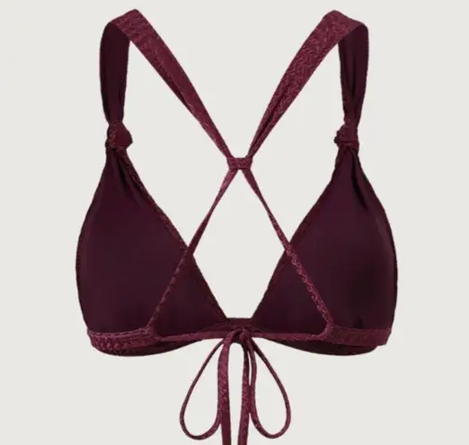 Berlook Burgundy Jacquard Knot Bikini Top and Bottom 67 Red