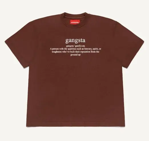 4hunnid Gangsta Definition Brown Graphic YG T-shirt