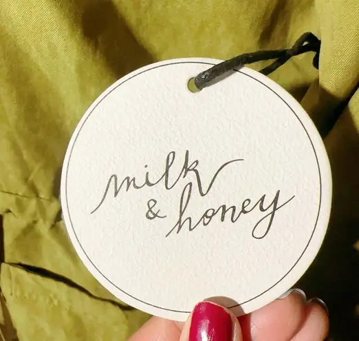 Milk & honey army green velvet jacket lightweight adjustable waist & sleeves NWT