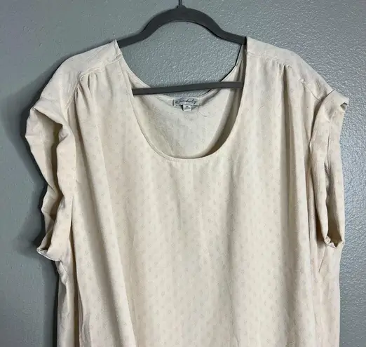 Wonderly NWOT  Cap Sleeve Blouse Flowy Relaxed Fit Cream Plus Size 3X