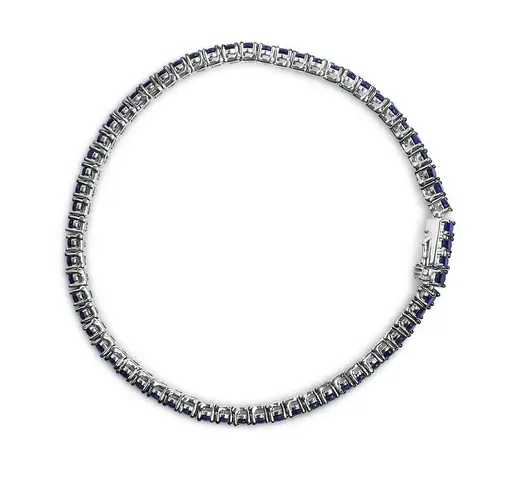 Brilliance Haus of  .925 Silver 5 3/4 Cttw Blue Sapphire Tennis Bracelet 7.25"