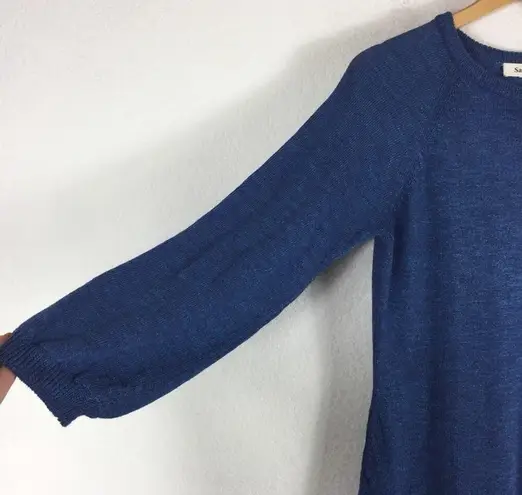 Samuji Roberta Blue Sweater Midi Dress Large Knit Long Sleeve Oversized Yarn