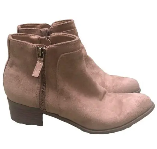 Anne Klein  TAUPE FAUX SUEDE BOOTIES