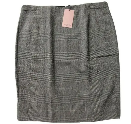 MM.LaFleur NWT Cobble Hill in Black Cream Check Plaid Wool Pencil Skirt 1+