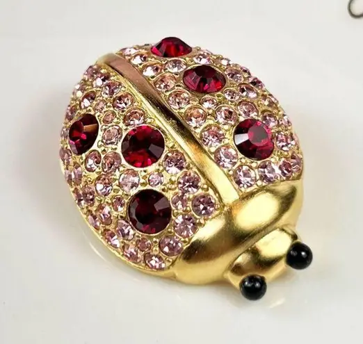 Givenchy Rare Vintage Crystal Lady Bug Brooch