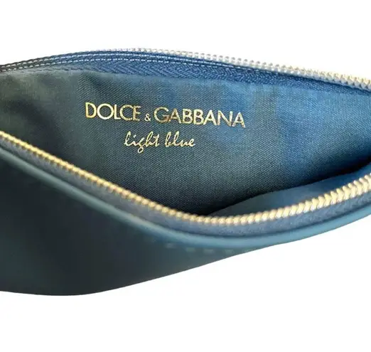 Dolce & Gabbana Light Blue Trousse Zip Pouch Clutch Purse