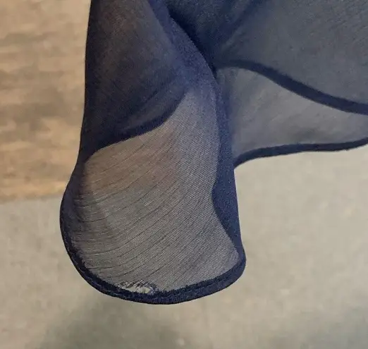 Monique Lhuillier Ruffle Evening Gown, Navy Blue, Size 4