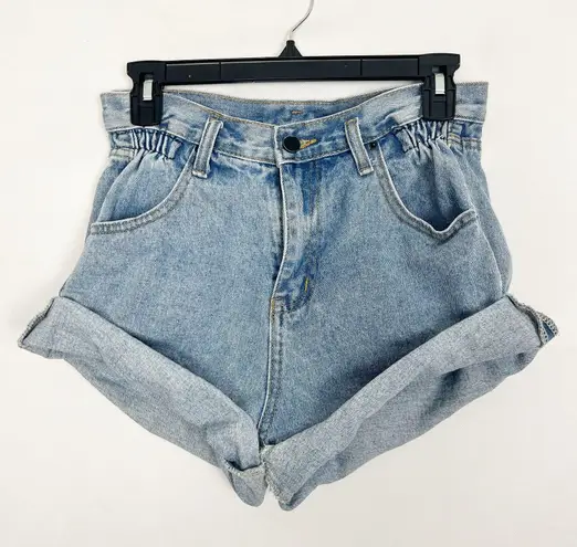 The Current Fashion Vintage Paper Bag Chic Coquette Western Cowgirl Shorts Sz S Blue