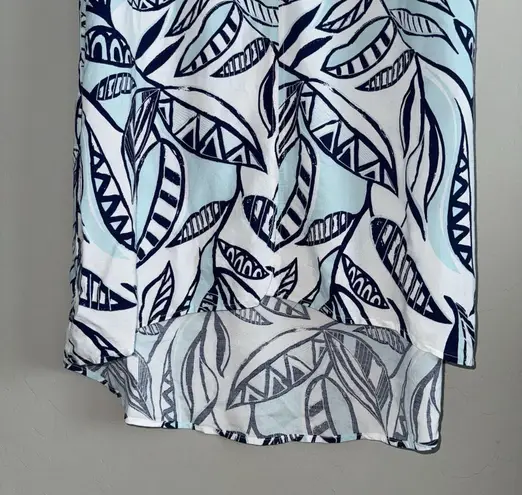 Fresh Produce ADA Palm Leave Print Dress Sleeveless Sz XS Hi Low Hem