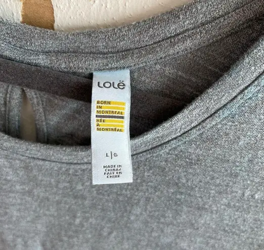 Lole Löle Dress Grey Twist Back Short Sleeves Athletic Dress Sz L GUC