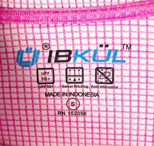 IBKUL Pink Asymmetrical Side Pockets Quarter Zip Pullover, Size Small