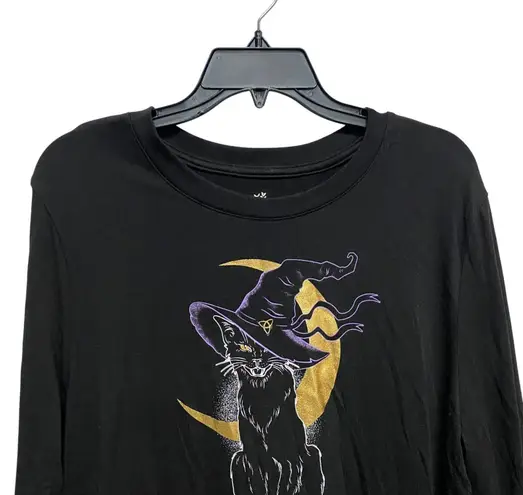 Halloween Celebrate Black Cat Witch Moon Long Sleeve Shirt Large