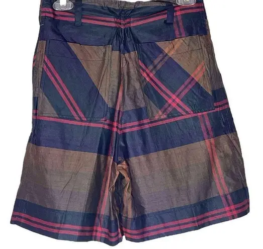 Vintage Just Class Plaid Tartan Shorts 1980s 1990s 28 Inch Waist 100% Cotton