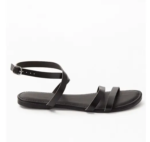 Nordstrom Black Strappy Flat Gladiator Sandals