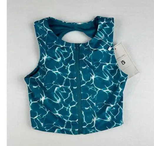Buffbunny Limitless Zip Sports Bra Size XS Reflection Print Blue NWT