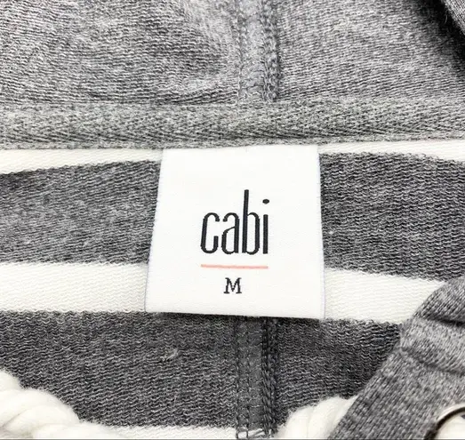 CAbi  Womens M Winward Striped Rope Tie Hoodie Sweatshirt Striped Gray Nautical