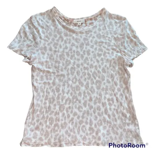 ALC Frank A.L.C. Leopard Print Bambina Cropped Tee Shirt Top size Medium