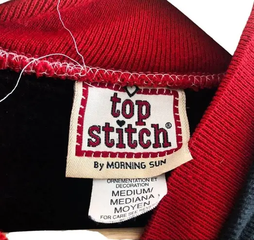 Vintage New Year's Eve Sweatshirt 2000 Embroidered Grannycore Sweater Black Size M