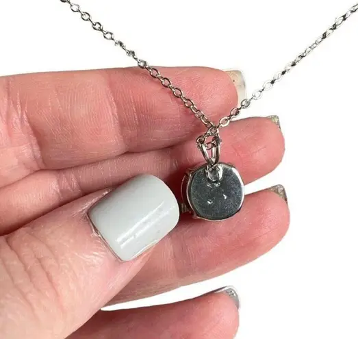 Swarovski Large Clear Round Crystal Pendant On Silver Chain Necklace