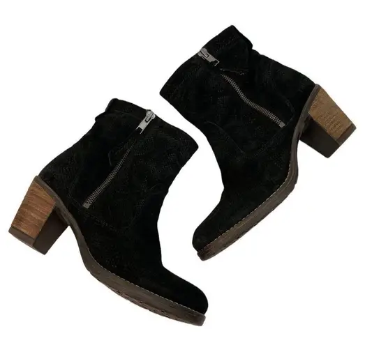 Taos Standout Black Suede Leather Boots Womens US 5.5 Reptile Embossed thumbnail 7