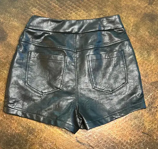 Princess Polly Black Leather Shorts