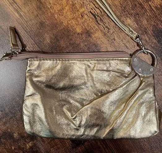 Chateau  | ladies metallic gold wristlet.