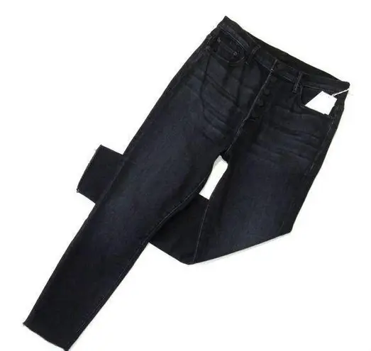 NWT Mother Pixie Swooner Ankle Fray in Thunder Road Button Fly Skinny Jeans 33