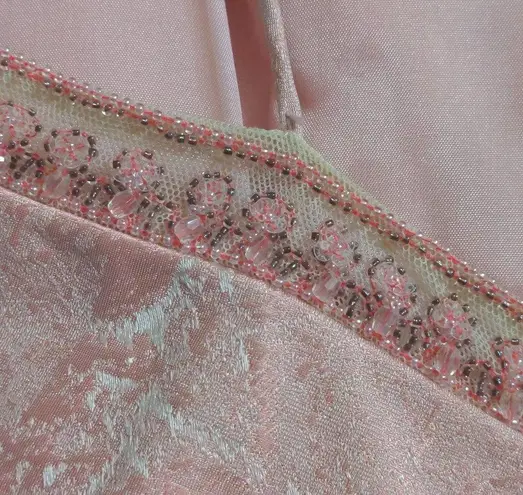 Badgley Mischka Womens Fit & Flare Dress Pink Ruched Midi Spaghetti Strap Silk 6